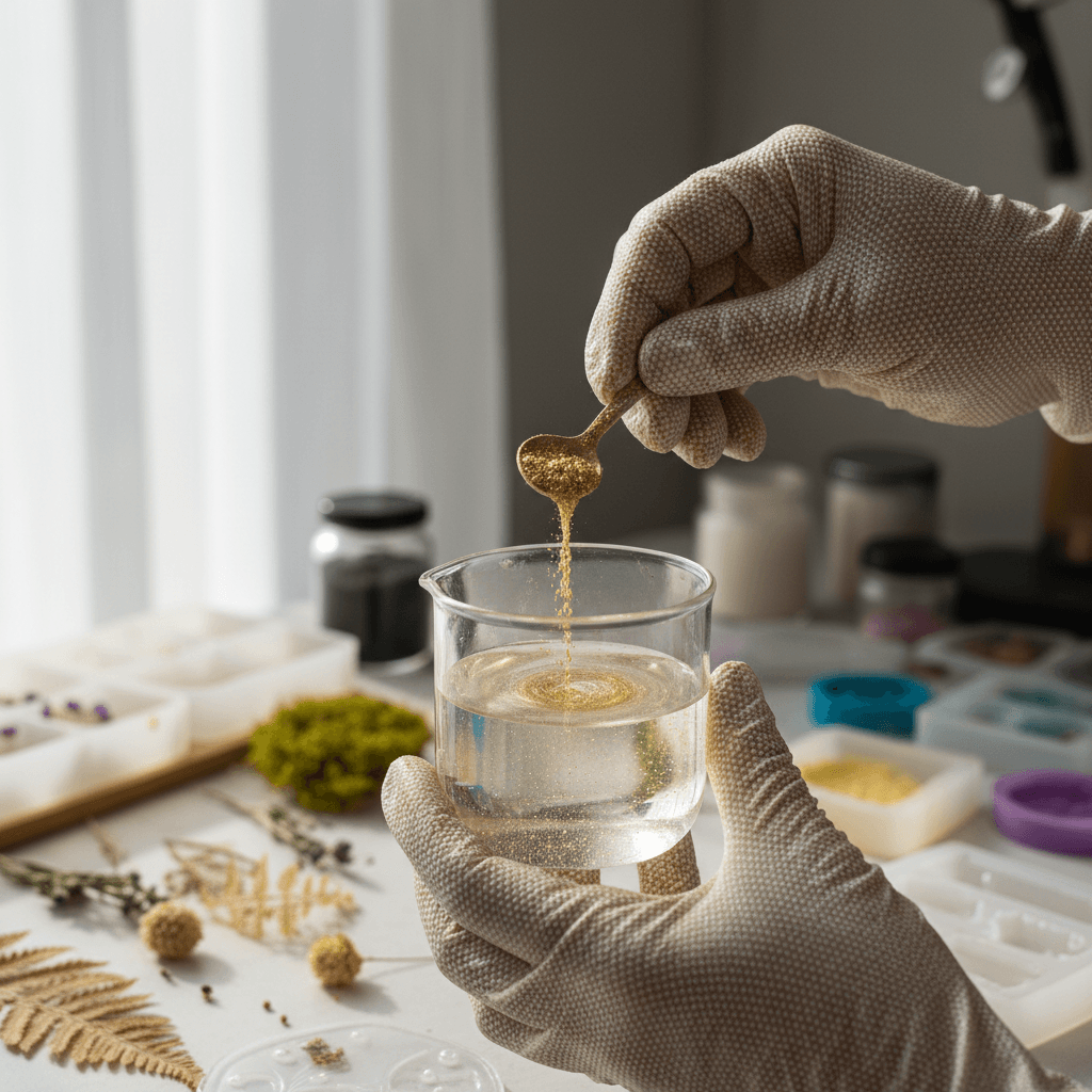 Hand-pouring resin art