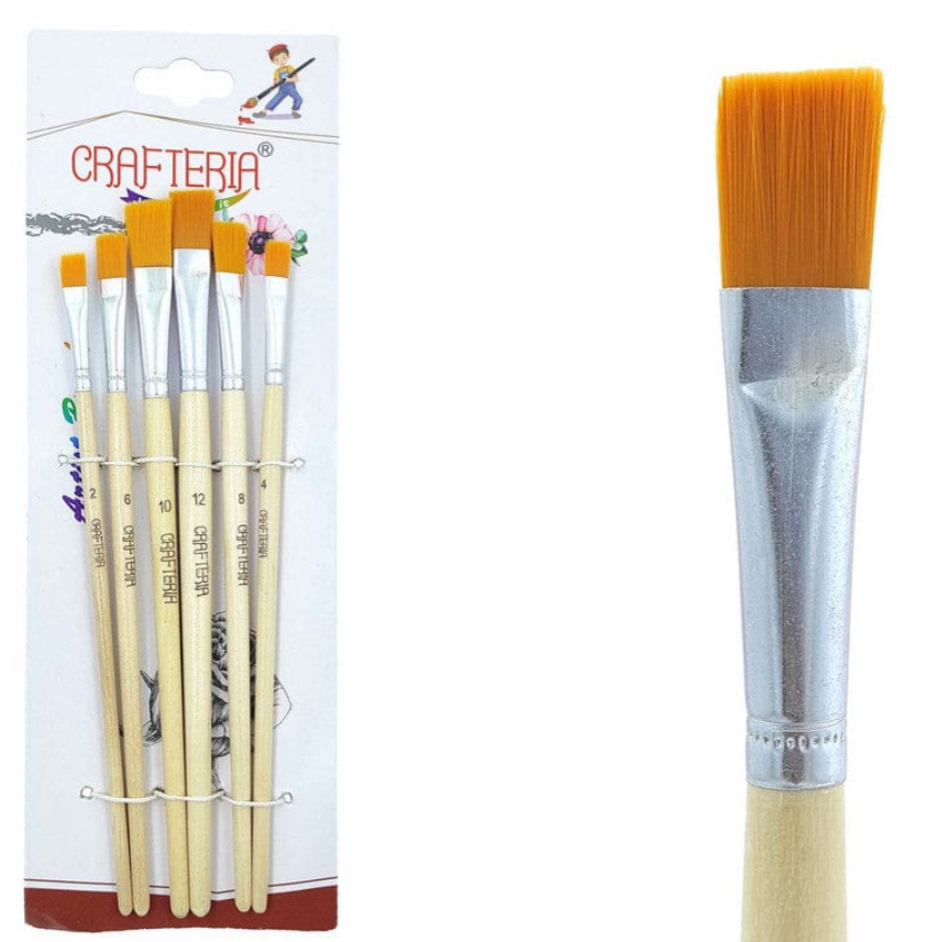 6Pc Flat Brush Set