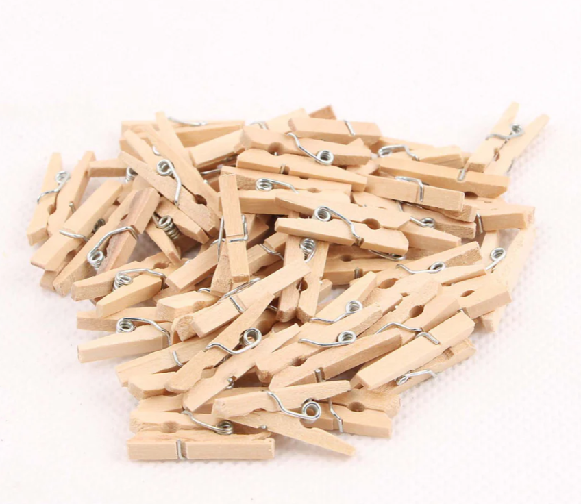 Wooden Clips Natural 3CM